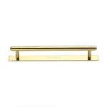 M Marcus Heritage Brass Stepped Design Cabinet Pull with Plate 160mm Centre to Centre